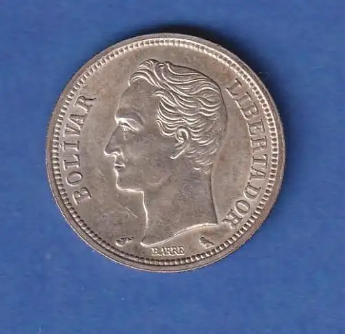 Venezuala Silbermünze 1965 5 Gr. Silber 835 Simon Bolivar