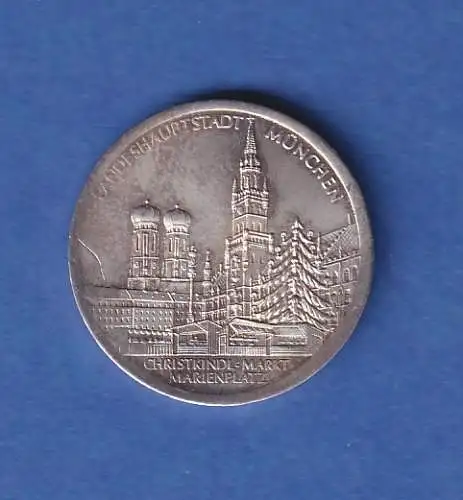 Kleine Medaille München Christkindlmarkt 1986 Feinsilber 3,97g