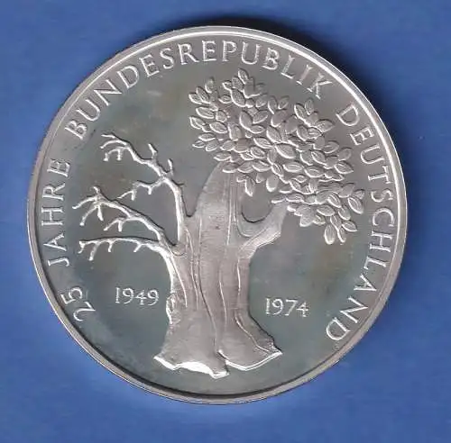 Bundesrepublik Deutschland 25 Jahre 1949-1974, Silbermedaille, 25g Ag925