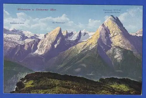 Bayern Alte AK Watzmann und Steinernes Meer (Berchtesgadener Land) ungebraucht