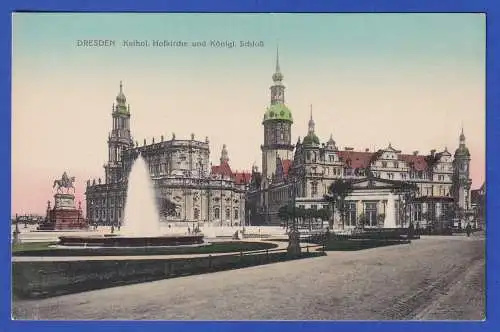 Alte AK Dresden Schloss und Katholische Hofkirche ungebraucht