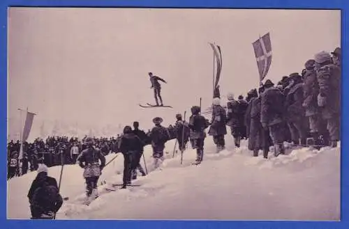 Alte Bildpostkarte Skispringen - Früher Internationaler Wettbewerb ungebraucht