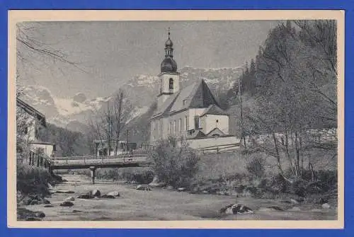 Bayern Alte AK Ramsau bei Berchtesgaden Pfarrkirche St. Sebastian ungebraucht