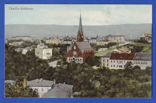 Alte AK Teplitz-Schönau Stadtansicht ungebraucht