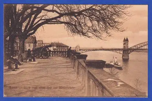 Alte AK Bonn Blick zur Rheinbrücke ungebraucht