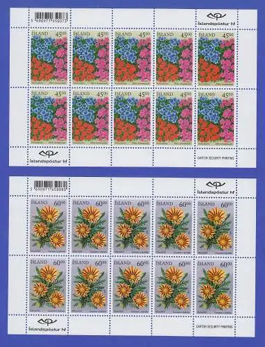 Island 2003 Sommerblumen Mi.-Nr. 1028-29 Satz 2 Kleinbogen **