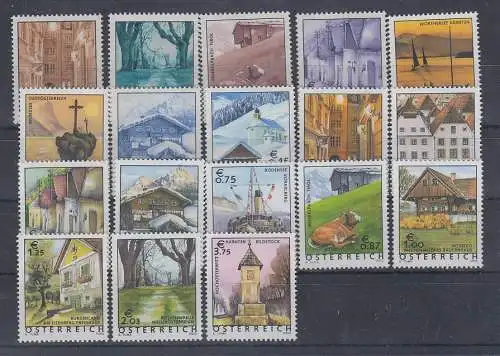 Österreich Dauermarken 2002-2003 Lot 18 Werte ** 