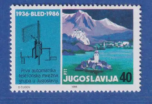 Jugoslawien 1986 50 Jahre Telefon-Selbstwähldienst  Mi.-Nr. 2196 ** / MNH