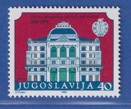 Jugoslawien 1986 Serb. Akademie für Kunst und Wissenschaft Mi.-Nr. 2199 ** / MNH