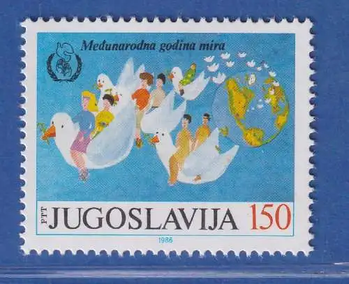 Jugoslawien 1986  Internatiionales Jahr des Friedens  Mi.-Nr. 2200 ** / MNH