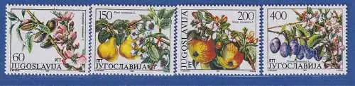 Jugoslawien 1987 Obstbäume und deren Früchte Mi.-Nr.2221-2224 ** / MNH