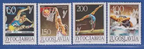 Jugoslawien 1987 Universiade '87 Zagreb Sport Mi.-Nr.2230-2233 ** / MNH