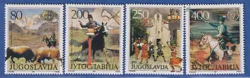 Jugoslawien 1987 Gemälde Traditionelle Volksfeste Mi.-Nr. 2251-2254 ** / MNH