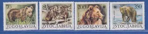 Jugoslawien 1988 Weltweiter Naturschutz: Braunbär Mi.-Nr. 2260-2263 ** / MNH