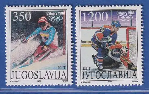 Jugoslawien 1988 Olympische Winterspiele Calgary Mi.-Nr. 2264-2265 ** / MNH