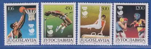 Jugoslawien 1988 Olympische Sommerspiele Seoul Mi.-Nr. 2267-2270  ** / MNH