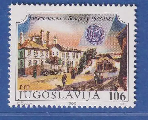 Jugoslawien 1988 150 Jahre Universität Belgrad Mi.-Nr. 2280 ** / MNH