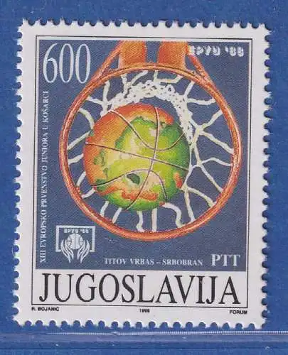 Jugoslawien 1988  Basketball-EM der Junioren Mi.-Nr. 2292 ** / MNH