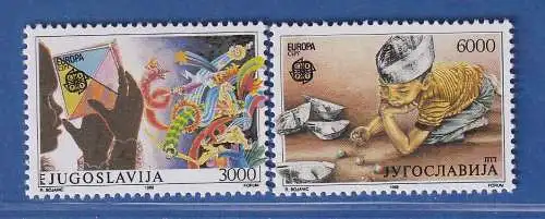 Jugoslawien 1989  Europa: Kinderspiele.  Mi.-Nr.2340-2341 ** / MNH