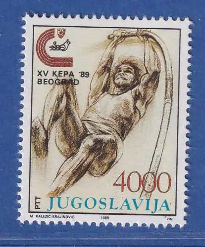 Jugoslawien 1989 Leichtathletik-Europapokal, Stabhochsprung Mi.-Nr.2344 ** / MNH