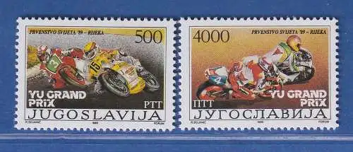 Jugoslawien 1989 Motorrad-Weltmeisterschaft Rijeka Mi.-Nr.2345-46 ** / MNH