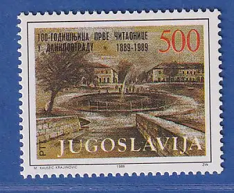 Jugoslawien 1989 100 Jahre Bibliothek von Danilovgrad  Mi.-Nr.2358 ** / MNH