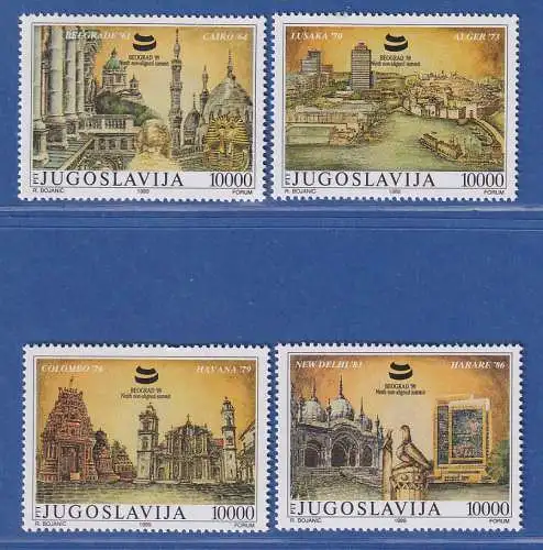 Jugoslawien 1989 Gipfelkonferenz der blockfreien Staaten Mi.-Nr.2369-72 ** / MNH