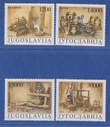 Jugoslawien 1989  Museumsexponate Alte Handwerksgeräte Mi.-Nr.2380-83 ** / MNH