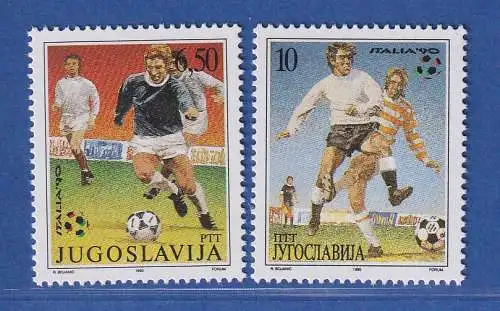 Jugoslawien 1990 Fußball-Weltmeisterschraft, Italien  Mi.-Nr.2412-13** / MNH