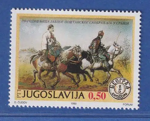 Jugoslawien 1990 150 Jahre Post in Serbien, Tataren  Mi.-Nr.2424 ** / MNH