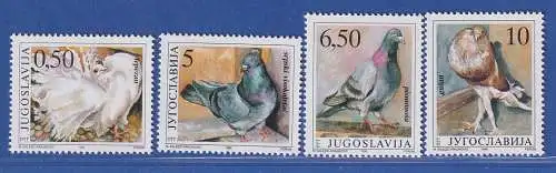 Jugoslawien 1990 Taubenrassen Mi.-Nr.2425-2428 ** / MNH