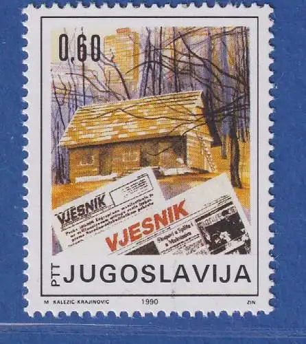 Jugoslawien 1990 50 Jahre Zeitschrift " VJESNIK"  Mi.-Nr.2432 ** / MNH