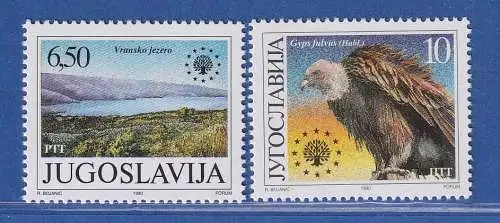 Jugoslawien 1990 Europäischer Naturschutz  Mi.-Nr. 2452-53 ** / MNH