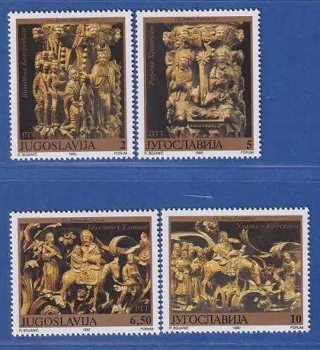 Jugoslawien 1990 Ikonostasen Kloster St.Johann Bigorski Mi.-Nr.2459-62** / MNH