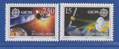 Jugoslawien 1991 Europa: Europäische Weltraumfahrt  Mi.-Nr.2476-2477 ** / MNH