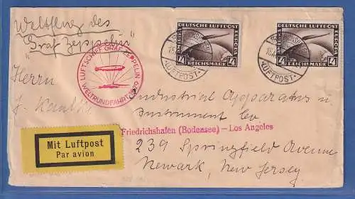 Dt. Reich Zeppelin Weltrundfahrt 1929 Brief von Friedrichshafen nach Los Angeles