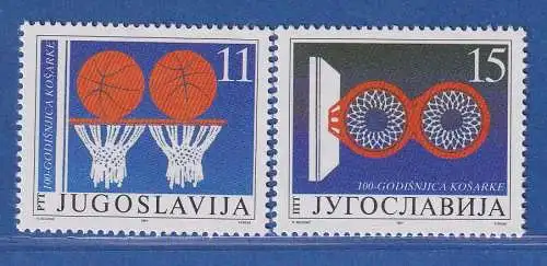 Jugoslawien 1991 100 Jahre Basketball Mi.-Nr.2484-2485 ** / MNH