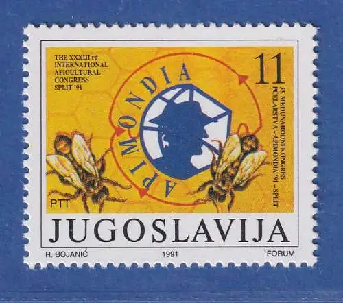 Jugoslawien 1991 Bienenzucht-Kongress APIMONDIA '91 Split Mi.-Nr.2506 ** / MNH