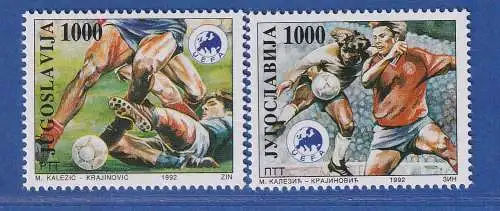 Jugoslawien 1992 Fußball-Europameisterschaft, Schweden  Mi.-Nr.2542-43 ** / MNH