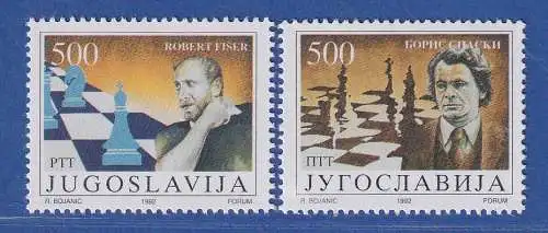 Jugoslawien 1992 Schach Robert Fischer u. Boris Spasskij Mi.-Nr.2559-60 ** / MNH