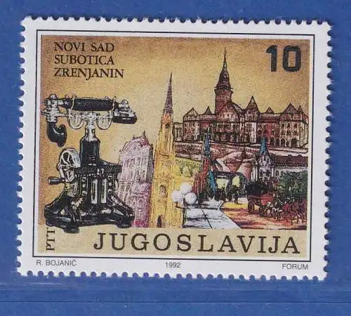 Jugoslawien 1992 100 Jahre Telefon in der Wojwodina  Mi.-Nr.2561 ** / MNH