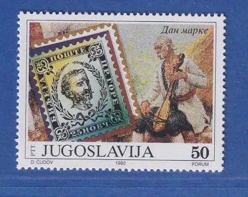 Jugoslawien 1992 Tag der Briefmarke, Montenegro Nr.7  Mi.-Nr.2564 ** / MNH