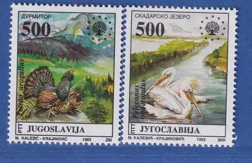 Jugoslawien 1992 Europäischer Naturschutz  Mi.-Nr.2569-70 ** / MNH