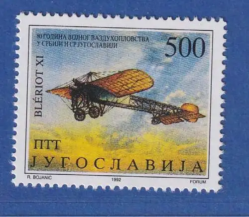Jugoslawien 1992 80 Jahre jug. Luftfahrt, Bleriot XI  Mi.-Nr.2584 ** / MNH