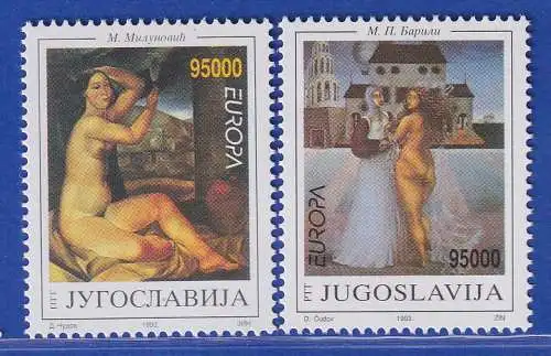 Jugoslawien 1993  Europa. Zeitgenössische Kunst  Mi.-Nr. 2603-2604 ** / MNH