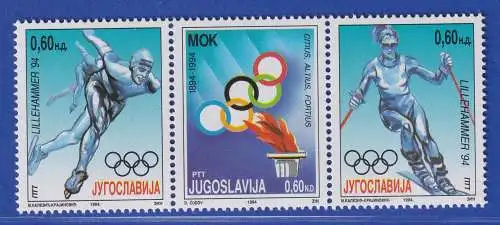 Jugoslawien 1994  Olympische Winterspiele, Lillehammer Mi.-Nr. 2654-56 ** / MNH