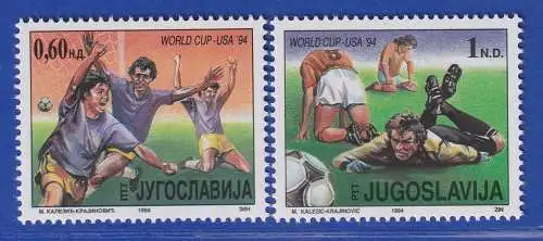 Jugoslawien 1994  Fußball-Weltmeisterschraft USA  Mi.-Nr. 2660-2661 ** / MNH