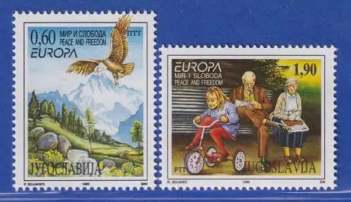 Jugoslawien 1995 Europa: Frieden und Freiheit Mi.-Nr. 2712-2713 ** / MNH