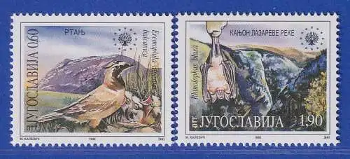 Jugoslawien 1995  Europäischer Naturschutz  Mi.-Nr. 2720-2721 ** / MNH