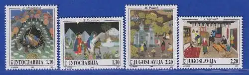 Jugoslawien 1995  Kunst: Naive Gemälde.  Mi.-Nr. 2745-2748 ** / MNH